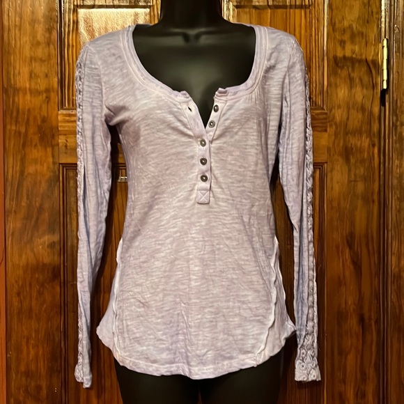 Free People Tops - Free People Light Blue Long Sleeve T Shirt